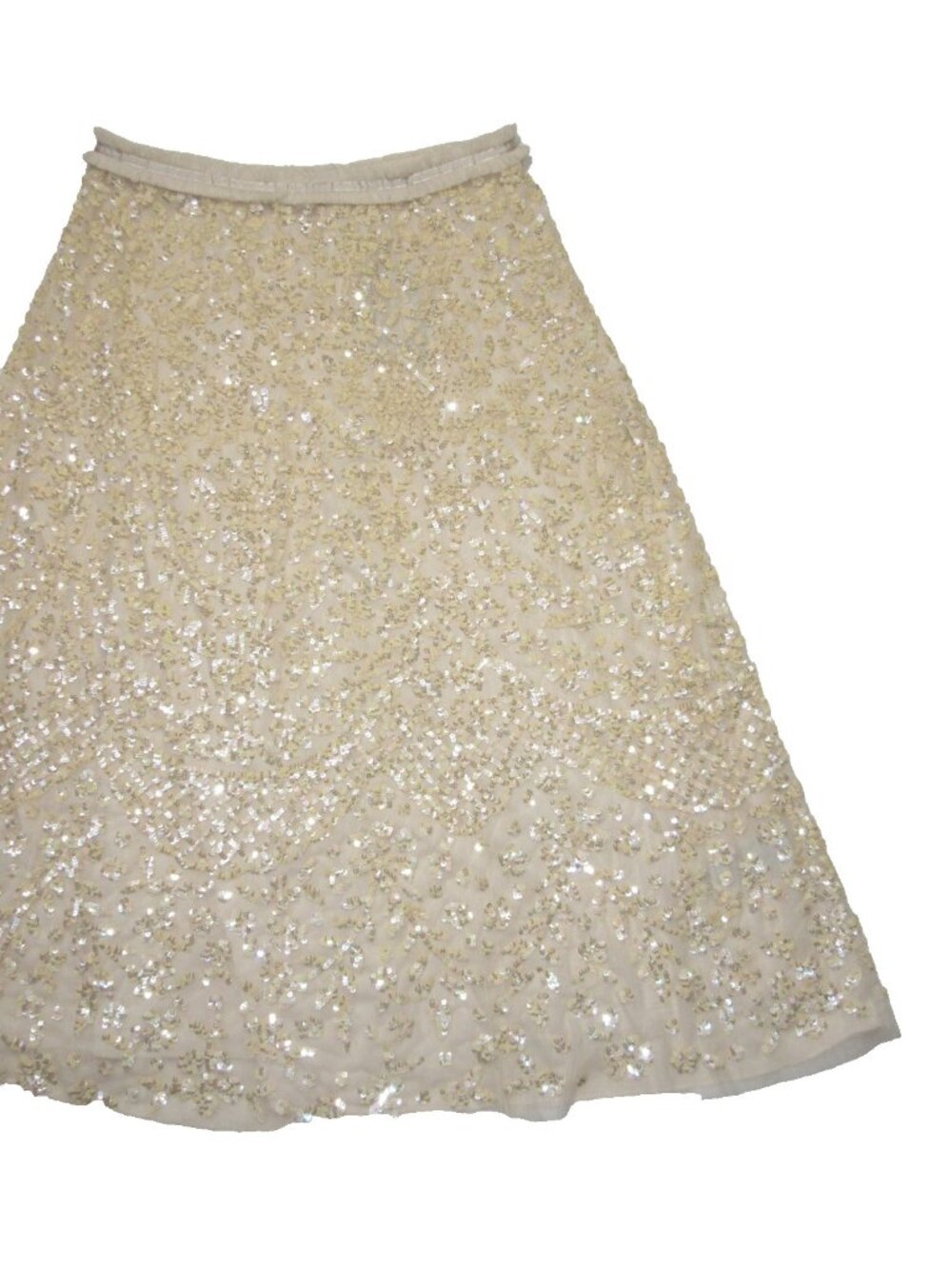 NWT Needle & Thread Seren Ballerina in Champagne Sequin Tulle Maxi Skirt 12 - Picture 4 of 9